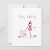 16e verjaardagskaart, notitiekaartje (Voorkant)