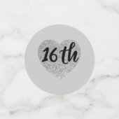 16e verjaardagstafel confetti (Kleine voorkant)