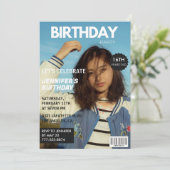 16e verjaardagsuitnodiging voor haar Magazine Hoes Kaart (Staand voorkant)