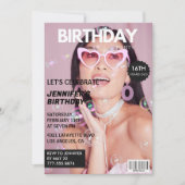 16e verjaardagsuitnodiging voor haar Magazine Hoes Kaart (Voorkant)