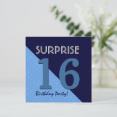 16e verrassingsdag blauw en middernacht V06C3 Kaart (Staand voorkant)