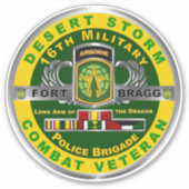 16e Veteraan van de Militaire Politiebrigade Deser Sticker (Voorkant)