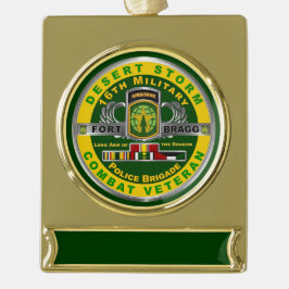 16e Veteraan van de Militaire Politiebrigade Deser Verguld Banner Ornament