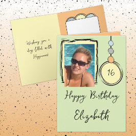 16e voeg naamfoto toe om het even welke leeftijd g kaart