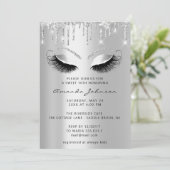 16e vrijgezellenfeest Lash Silver Drips Kaart (Staand voorkant)