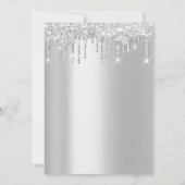 16e vrijgezellenfeest Lash Silver Drips Kaart (Achterkant)