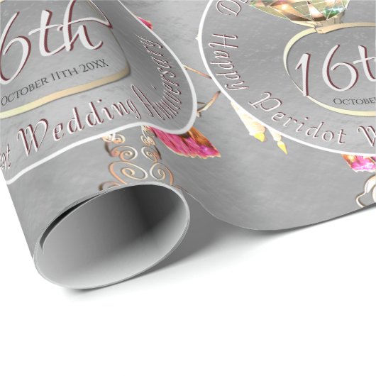 16e Wax Candle Bruiloft Jubileum Cadeaupapier (Rol Hoek)