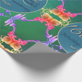 16e Wax & Statice Bloem Bruiloft Jubileum Cadeaupapier (Hoek)