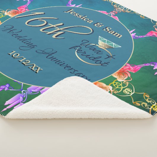 16e Wax & Statice Bloem Sherpa Deken (3/4)