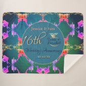 16e Wax & Statice Bloem Sherpa Deken (Voorkant (horizontaal))