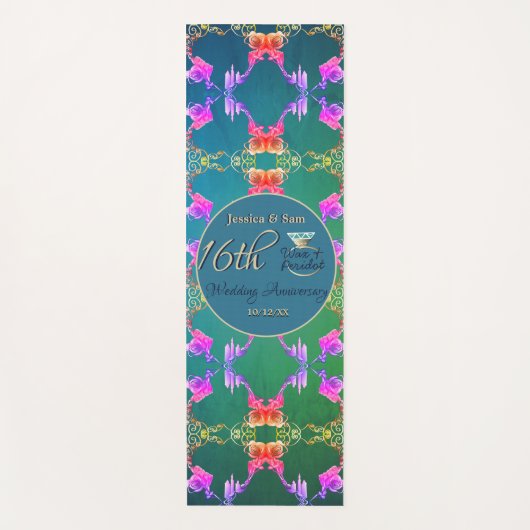 16e Wax & Statice Flower Jubileum Yogamat (Voorkant)