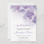 16e Zachte Paarse Lavendel Elegant Verjaardagsfees Kaart (Voorkant)