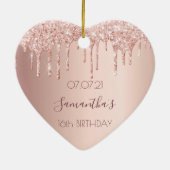 16e zestiende verjaardag roos goud glitter roze 16 keramisch ornament (Achterkant)