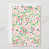 16E ZOET ZESTIEN verjaardag roze Bloemen Uitnodigi Kaart (Achterkant)