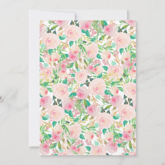 16E ZOET ZESTIEN verjaardag roze Bloemen Uitnodigi Kaart (Achterkant)