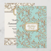 16e Zweet Sixteen Glam Old Hollywood Regency Pink Kaart (Voorkant / Achterkant)