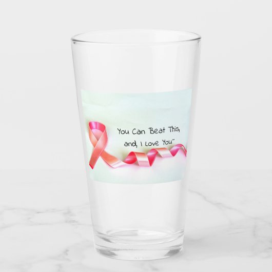 16oz Breast Cancer Aanmoedigingsglas door Zazz_it Glas (Voorkant)
