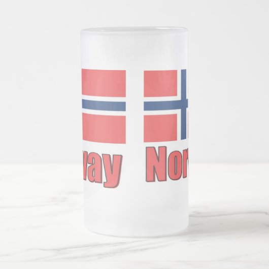 16oz Frosted Mok Norway\Flag (Center)