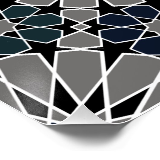 16s en 8s Rosettes Marokkaanse stijl 1 Perfect Poster (Hoek)