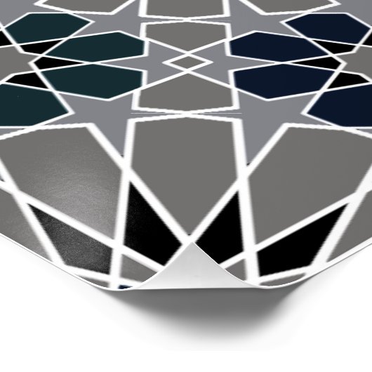 16s en 8s Rosettes Marokkaanse Stijl 3 Perfect Poster (Hoek)