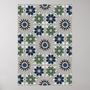 16s en 8s rozetten Marokkaanse stijl 4 Upscaled Poster