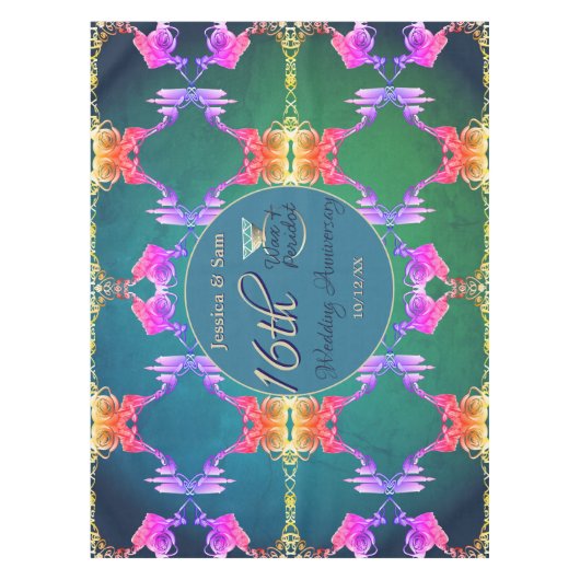 16th Anniversary Wax, Statice Flower  Tafelkleed (Voorkant)