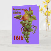 16th Anniversary wishes, customiseable Kaart (Gele Bloem)