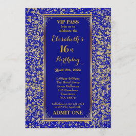 16th, Birthday 16th, Glitter Navy, ticket, Navy Go Kaart
