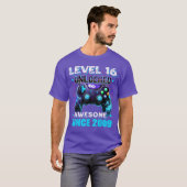 16th Birthday Boy Level 16 Gamer 16 Year Video Gam T-shirt (Voorkant volledig)