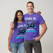 16th Birthday Boy Level 16 Gamer 16 Year Video Gam T-shirt (Unisex)