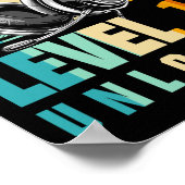 16th Birthday Boy Video Gamer Level 16 Ontgrendeld Poster (Hoek)