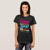 16th Birthday  Boys Cool Bday Idea Turning 16 Year T-shirt (Voorkant volledig)