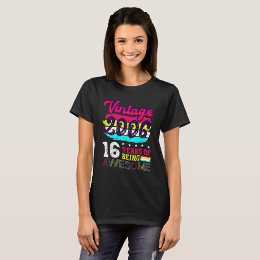16th Birthday  Boys Cool Bday Idea Turning 16 Year T-shirt (Voorkant volledig)