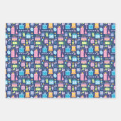 16th Birthday Cake Cadeaus Ballonnen Blauw Inpakpapier Vel (Voorkant)