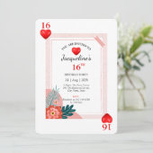 16th Birthday Hearts Sweet 16 Kaart (Staand voorkant)