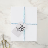 16th Birthday Naam toevoegen Datum Jaar Black sjab Cadeaulabel (Met Touw)