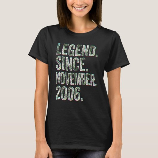 16th Birthday November Born 16 Years Legend Since T-shirt (Voorkant)
