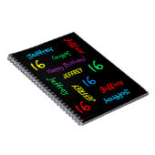 16th Birthday Party Guest Book, Repat Name spiral Notitieboek (Rechterzijde)