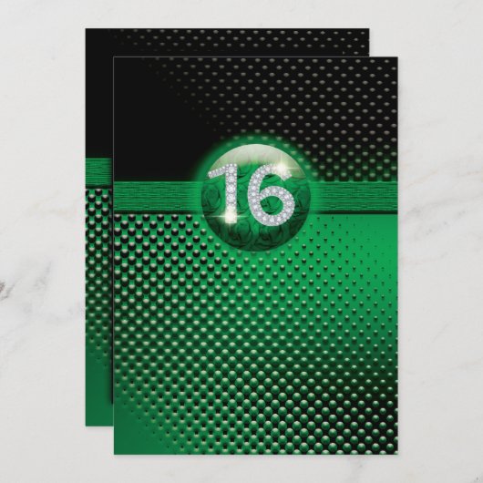 16th birthday party invitations - CUSTOMIZE Kaart (Voorkant / Achterkant)