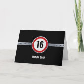 16th Birthday Speed Limit Bedankkaart (Voorkant)