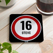 16th Birthday Speed Limit CUSTOMIZABLE Kartonnen Onderzetters