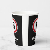 16th Birthday Speed Limit Sign - ANY AGE Papieren Bekers (Rechts)