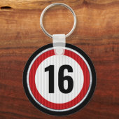 16th Birthday Speed Limit Sleutelhanger (Voorkant)
