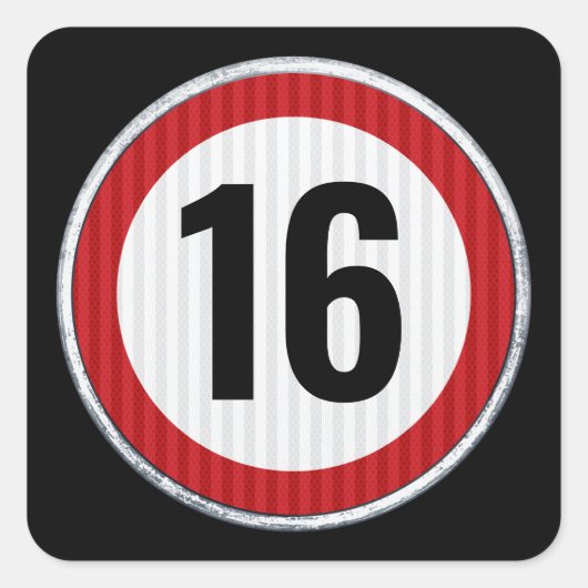 16th Birthday Speed Limit  Vierkante Sticker (Voorkant)