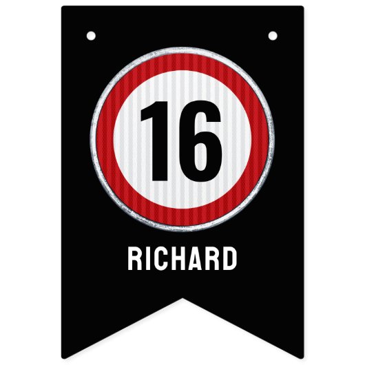 16th Birthday Speed Limit Vlaggetjes (Tweede vlag)