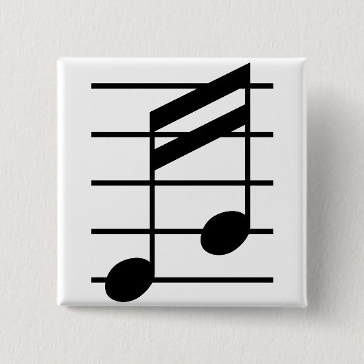 16th note 3 vierkante button 5,1 cm (Voorkant)