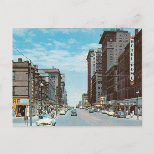 16th St., Omaha, Vintage van Nebraska Briefkaart (Voorkant)