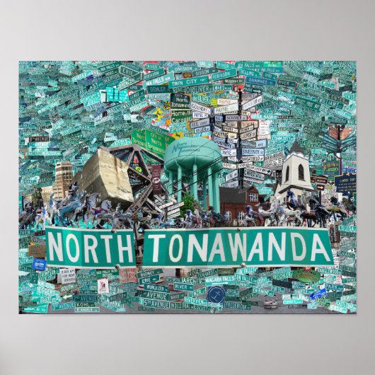 16x12 Poster, Straten van North Tonawanda NY Poster (Voorkant)