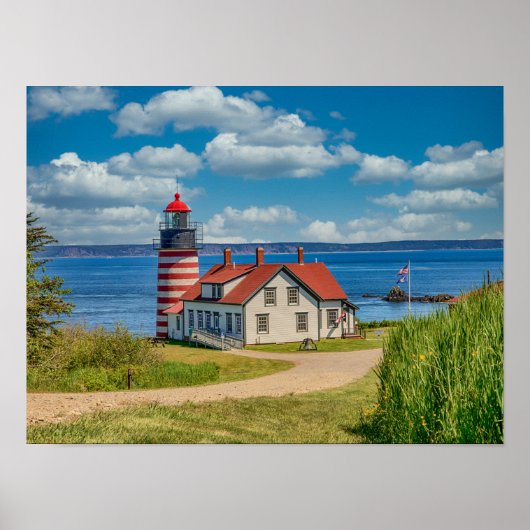 16x12 West Quoddy Head Lighthouse, Lubec, Maine Poster (Voorkant)