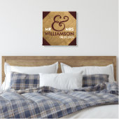 16x16 Burlap Wrapped Canvas Wedding Date Art Afdruk (Insitu (Slaapkamer))